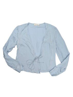 Andjela Tie Front Top in Blue